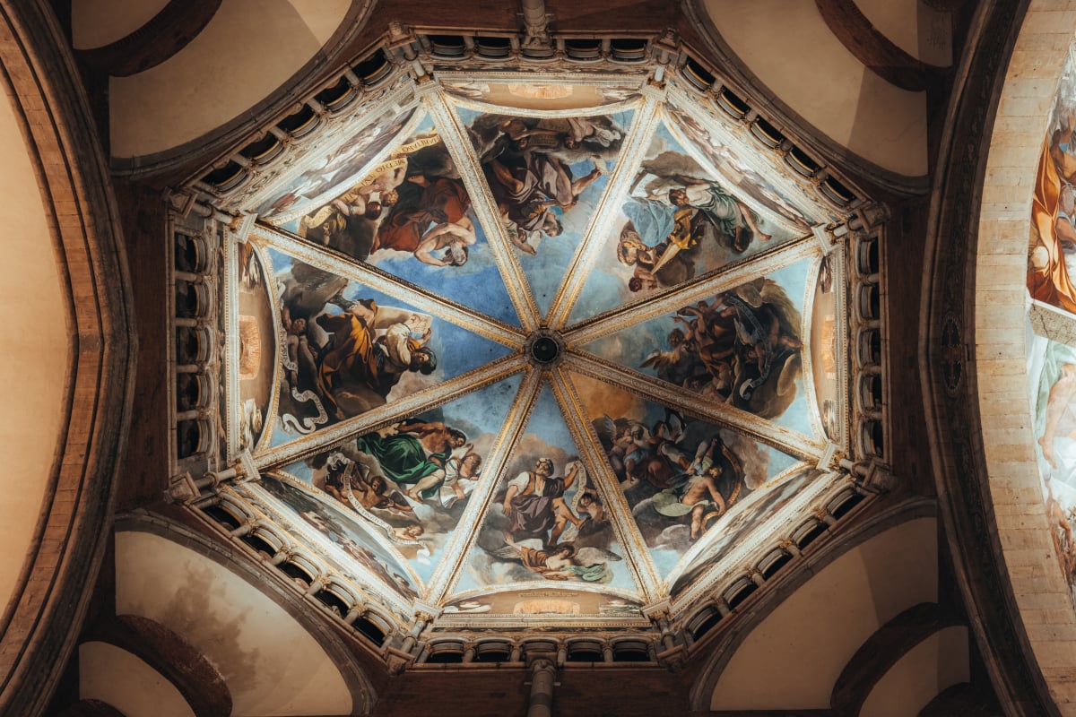 Piacenza, Cattedrale di Santa Maria Assunta e Santa Giustina, Cupola affrescata da Morazzone e Guercino, Archivio Immagini Comune di Piacenza, Licenza CC-BY-NC-SA, 3.0