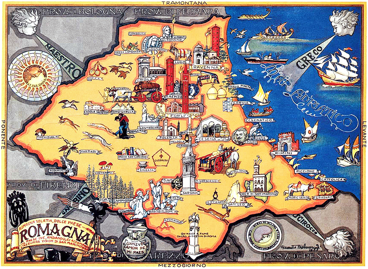 Mappa della Romagna (1955) | Credit: Giannetto Malmerendi