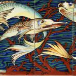 Achille Calzi, Ceramic panel with fish, Fabbriche Riunite di Faenza, 1906 -09 – Ph. Romagna Liberty