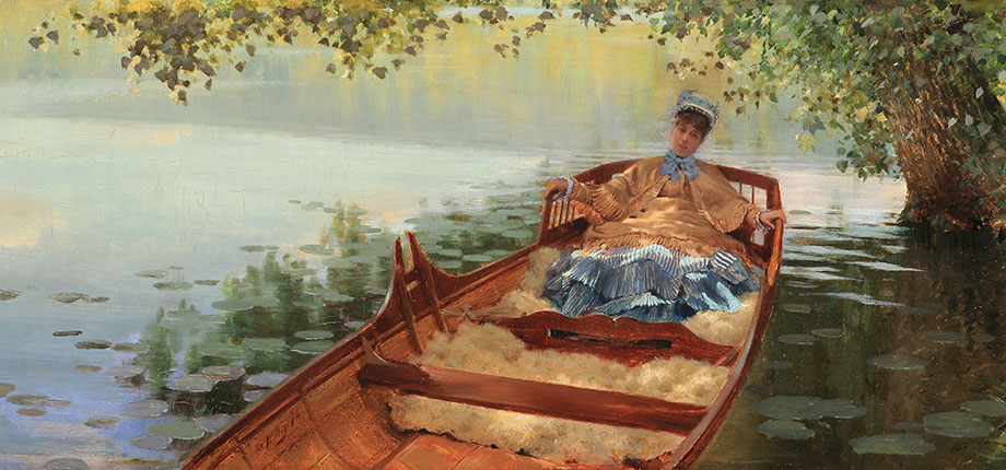 Giuseppe De Nittis, Léontine in canotto, 1874. Collezione privata