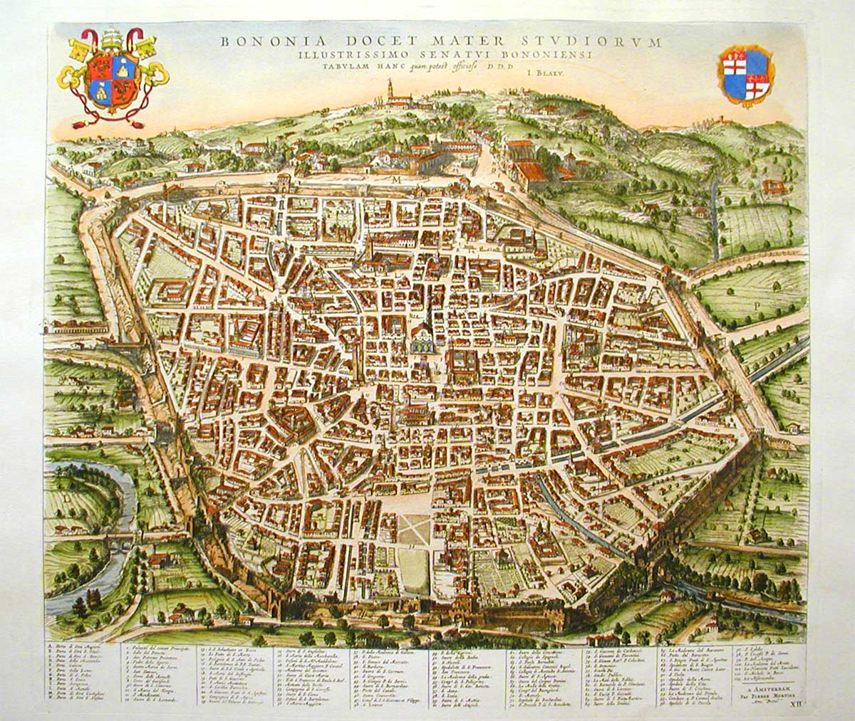 Mappa di Bologna | Foto © Johannes Blaeu, via Wikipedia