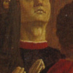 Dettaglio dal Polittico della Misericordia (1444-1464) con presunto autoritratto di Piero