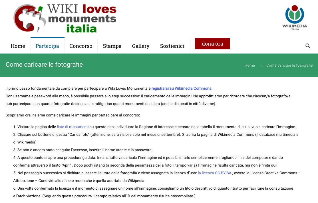 come partecipare a Wiki Loves Monument inEmiliaRomagna - come caricare le foto