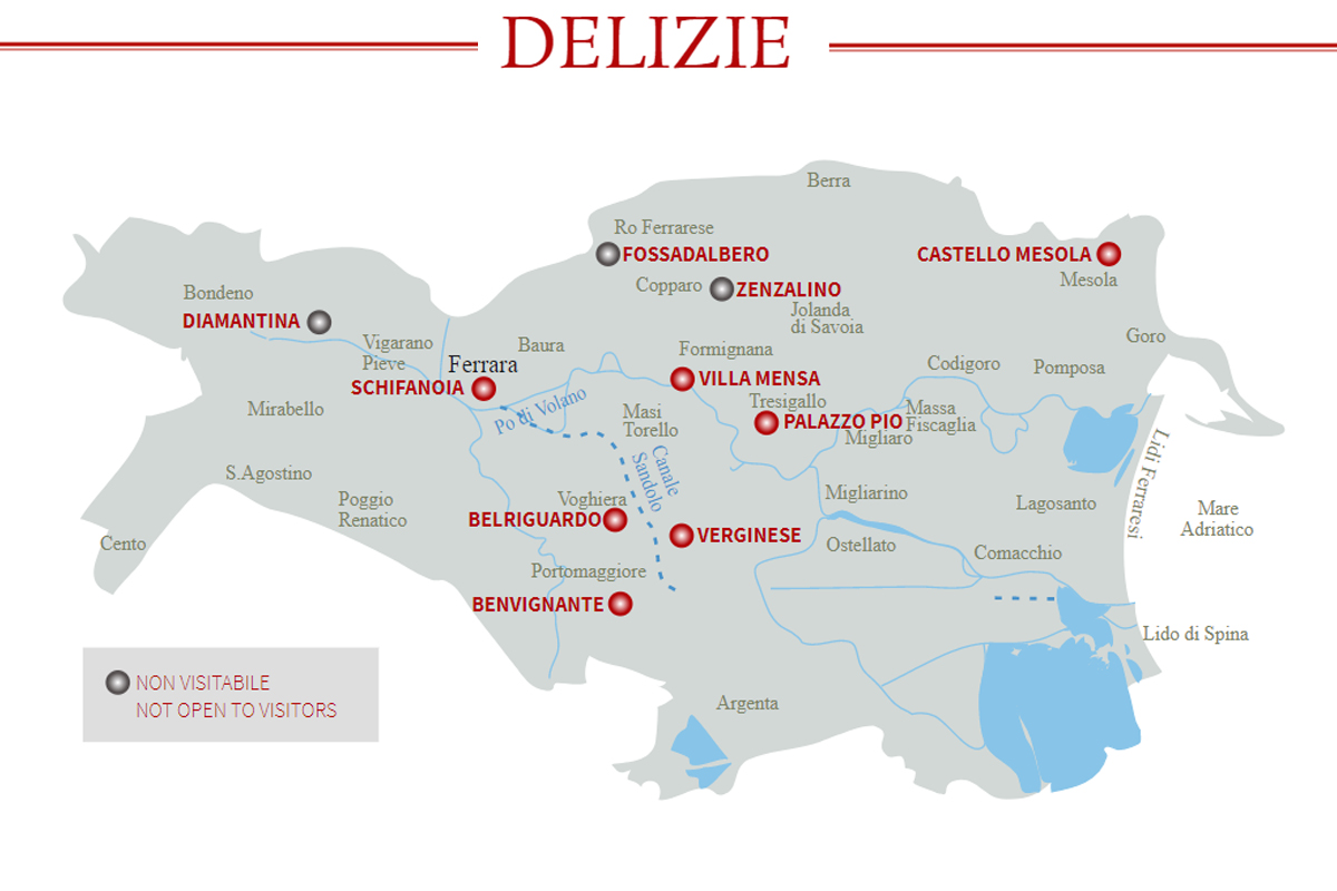 Ferrara (FE), Mappa delle Delizie Estensi