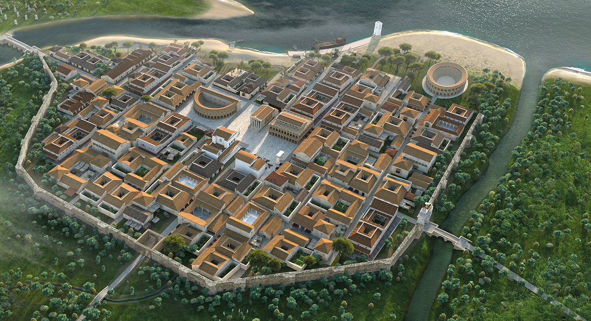 Rimini in the Roman age - 3d reconstruction