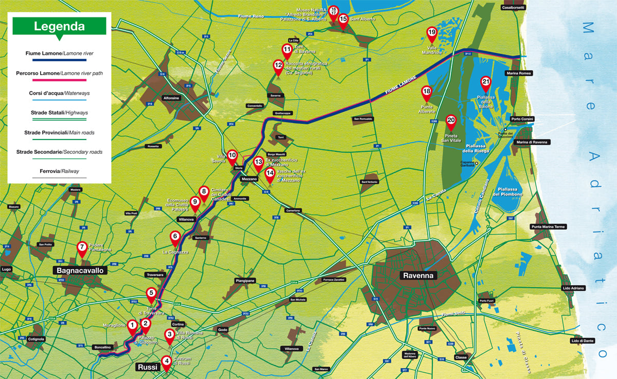 Lungo il fiume Lamone | Mappa Punti di Interesse