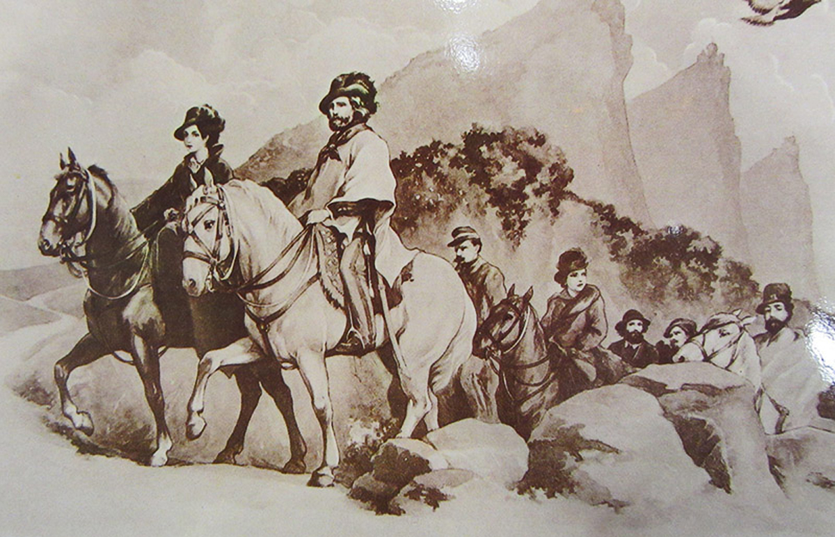 Giuseppe and Anita Garibaldi seek refuge at Republic of San Marino in the 1849
