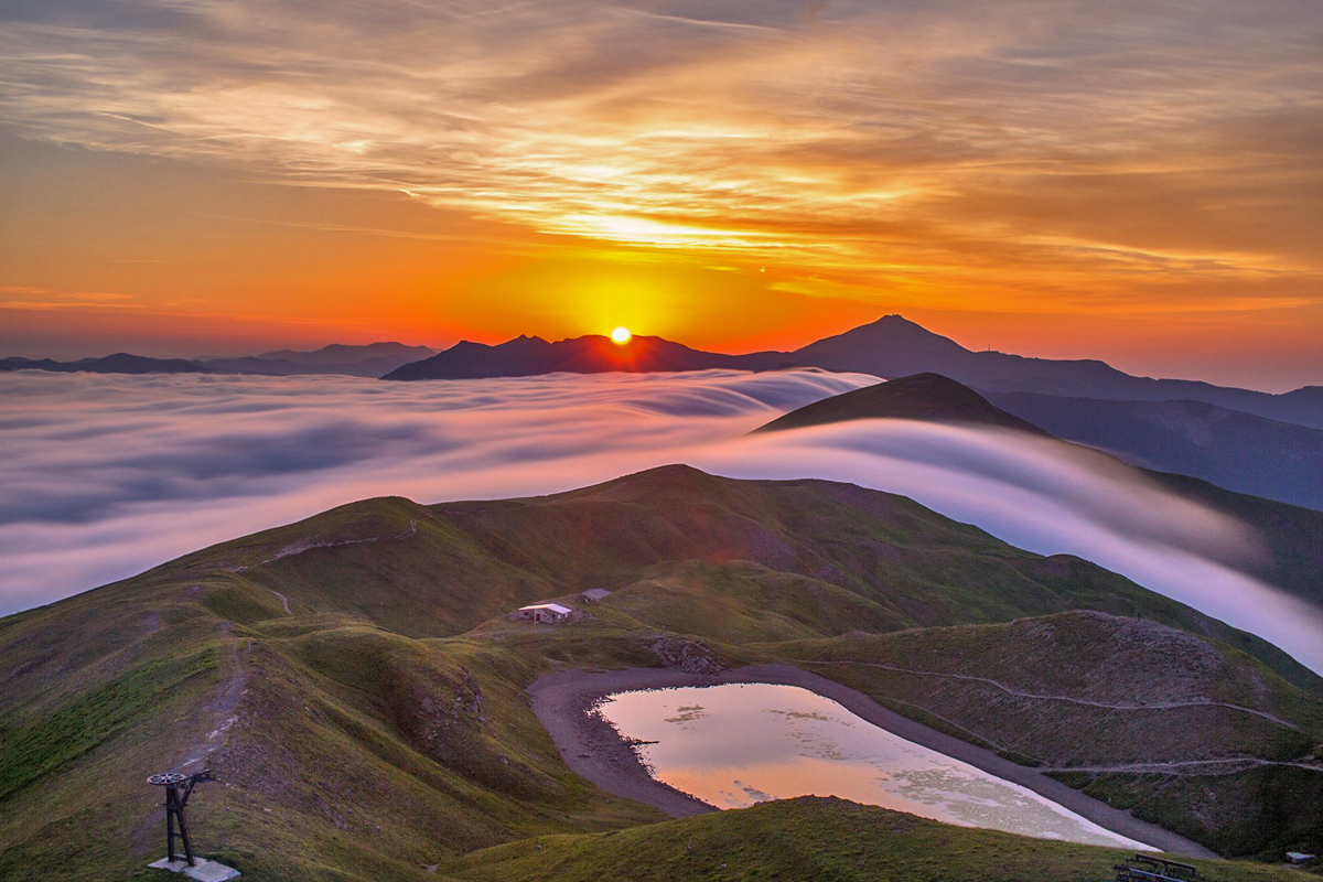 Tramonto sul Lago Scafaiolo