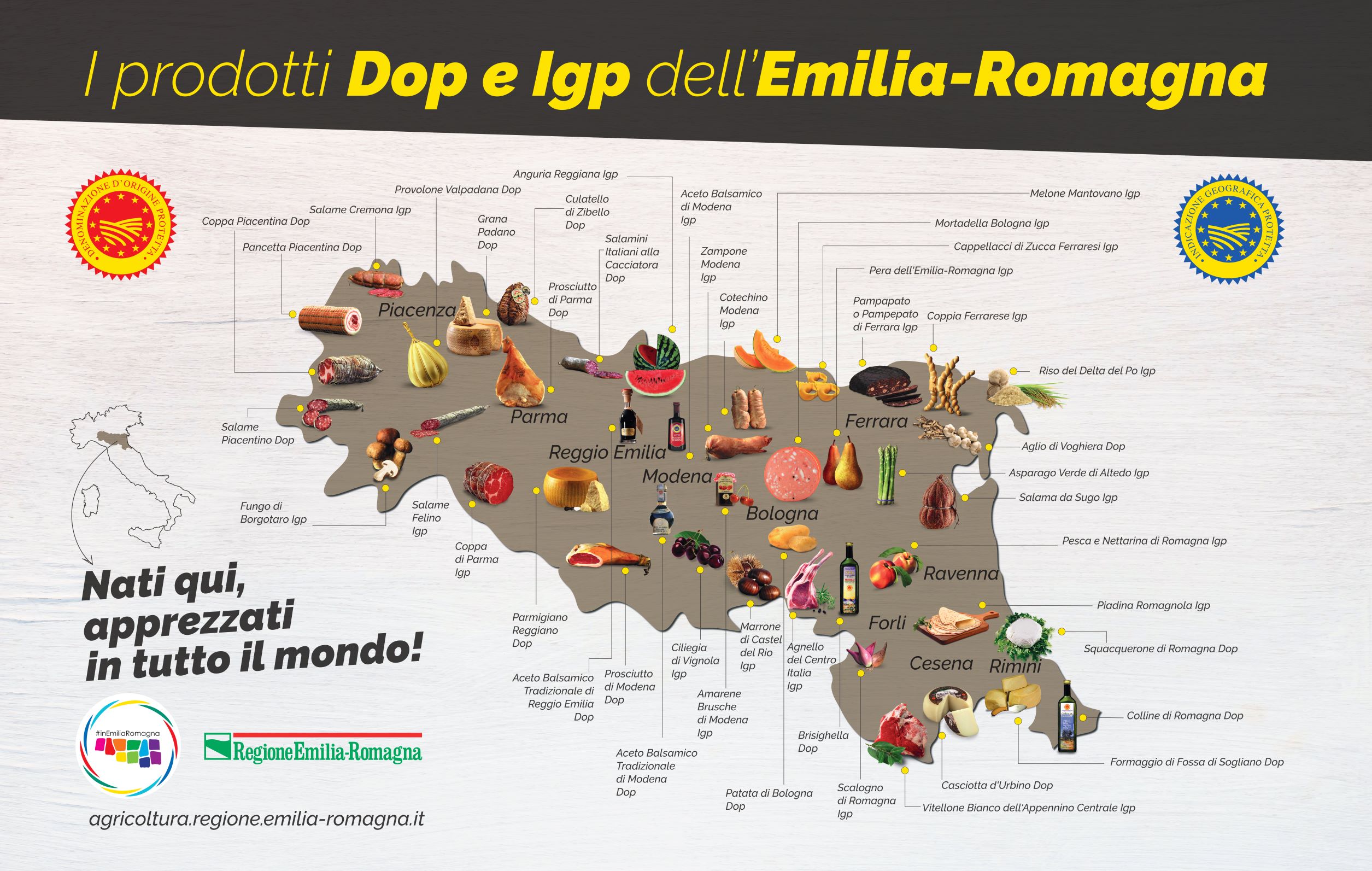 Mappa DOP e IGP Emilia-Romagna 2022