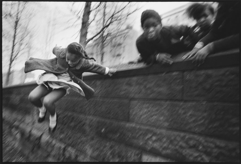 Mary Ellen Mark Girl Jumping over a Wall, Central Park, Manhattan, New York, USA, 1967 © 1963- 2013 Mary Ellen Mark / Howard Greenberg Gallery, NY