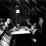 USA. Long Island. Port Jefferson. High school students at the local coffee shop on an after school date. 1956.