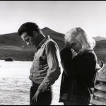 USA. Nevada. FILM: The Misfits. Marilyn Monroe and Montgomery Clift during filming of 'The Misfits'. 1960.