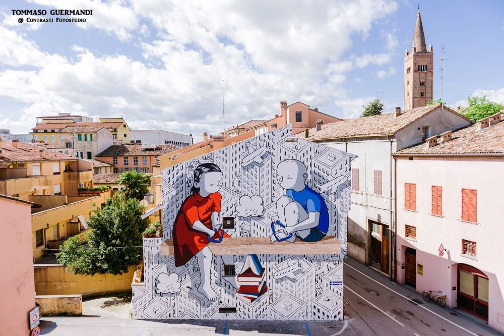 Forlì, Murales di Millo in Piazza del Carmine | Ph. Contrasti Fotostudio